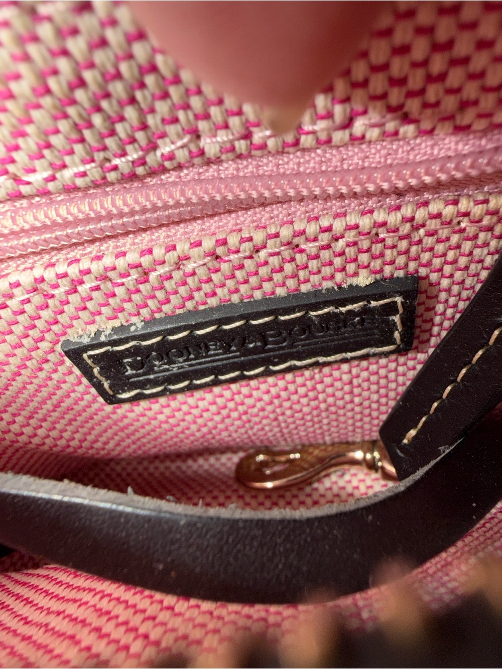 Dooney & Bourke Mini Hobo Bag in Brown and Black with Orange Accent Charm - Picture 6 of 8